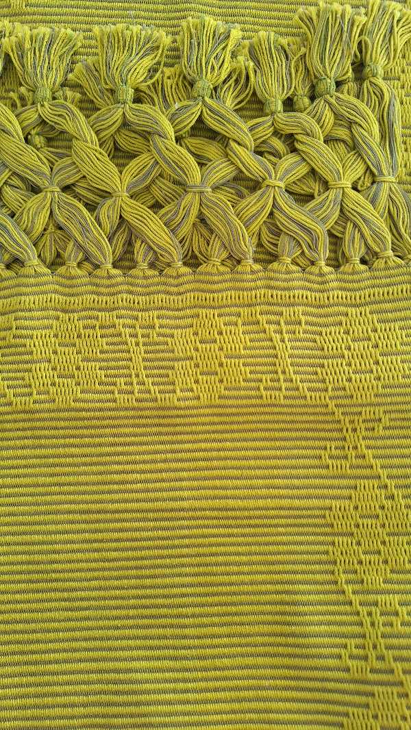 Handwoven Green Cotton Table Runner