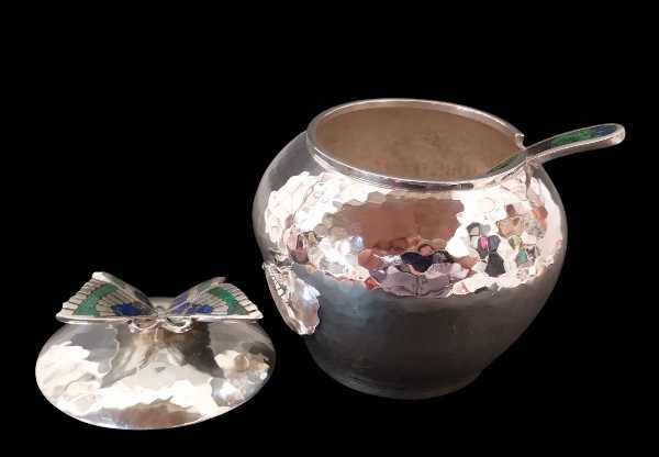 Butterfly Sugar Bowl with Spoon