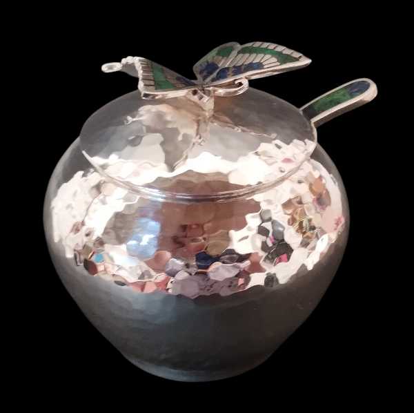 Butterfly Sugar Bowl with Spoon