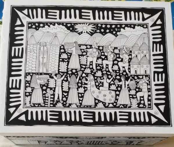 Hand-Painted Wooden Tea Box