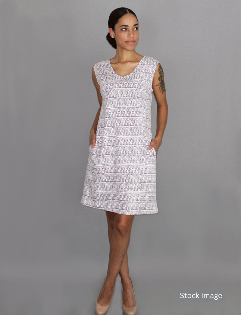 Geo Mauve Organic Dress : Pre - Loved - Passion Lilie