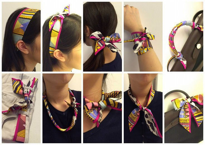 6 Pcs Silk Hair Ribbon