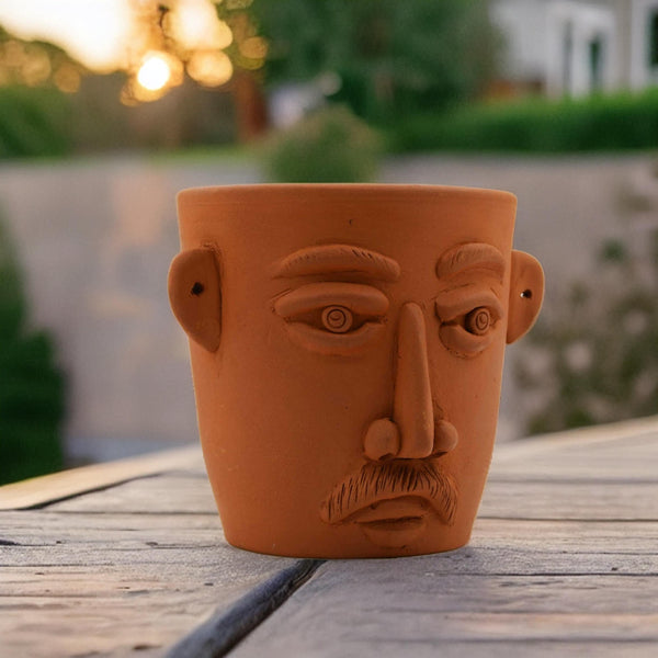 Eco-Friendly Terracotta Face Planter Pot