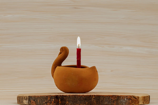 Rustic Elegance Terracotta Candle Holder