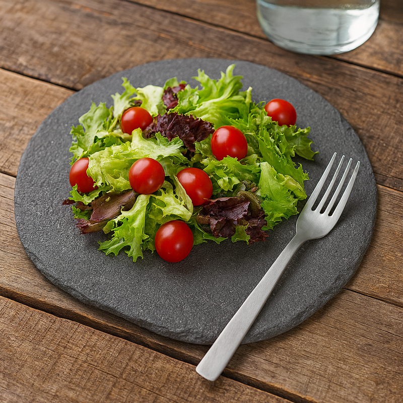 Dark gray stone plate