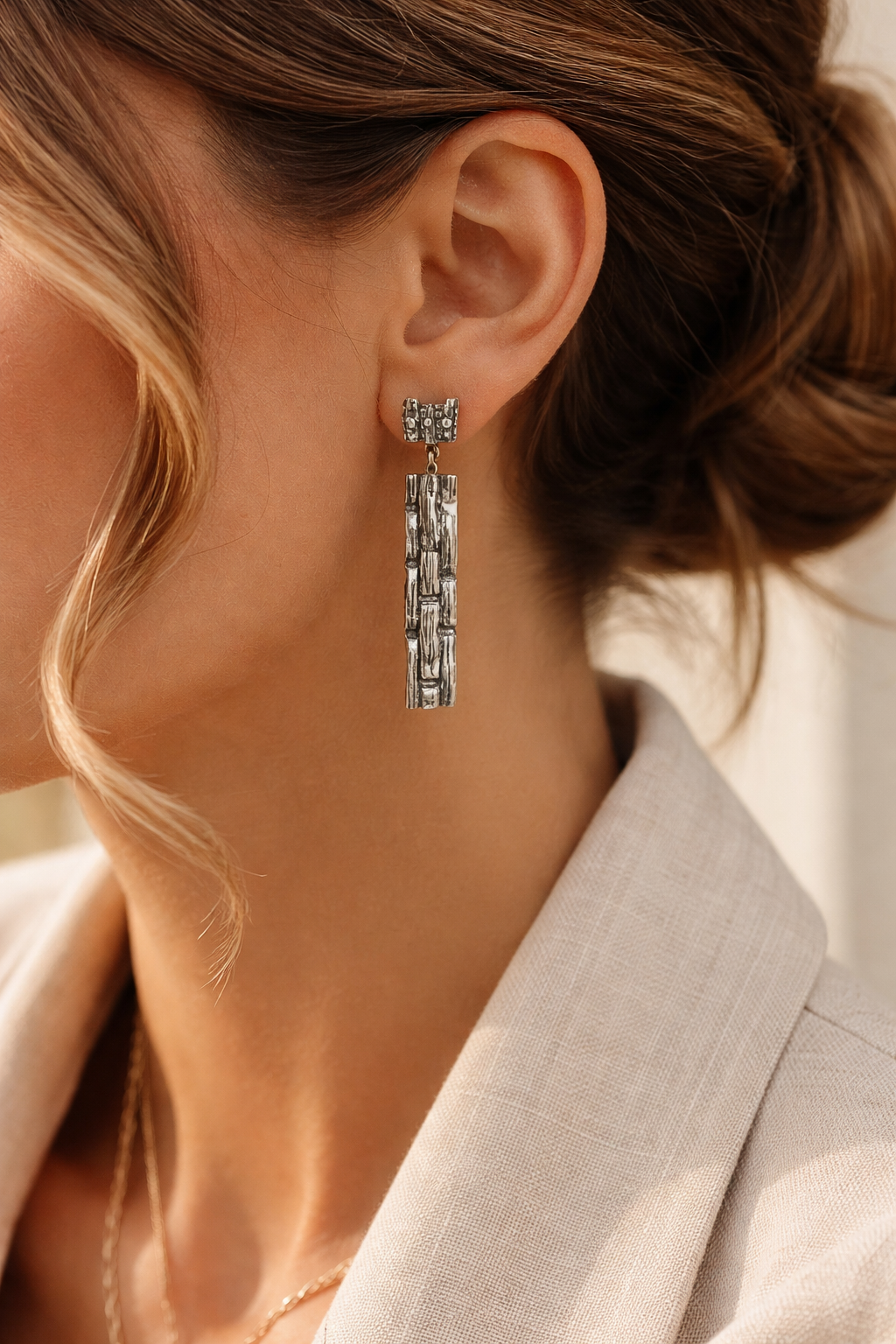 Canasto Largo Silver Earrings