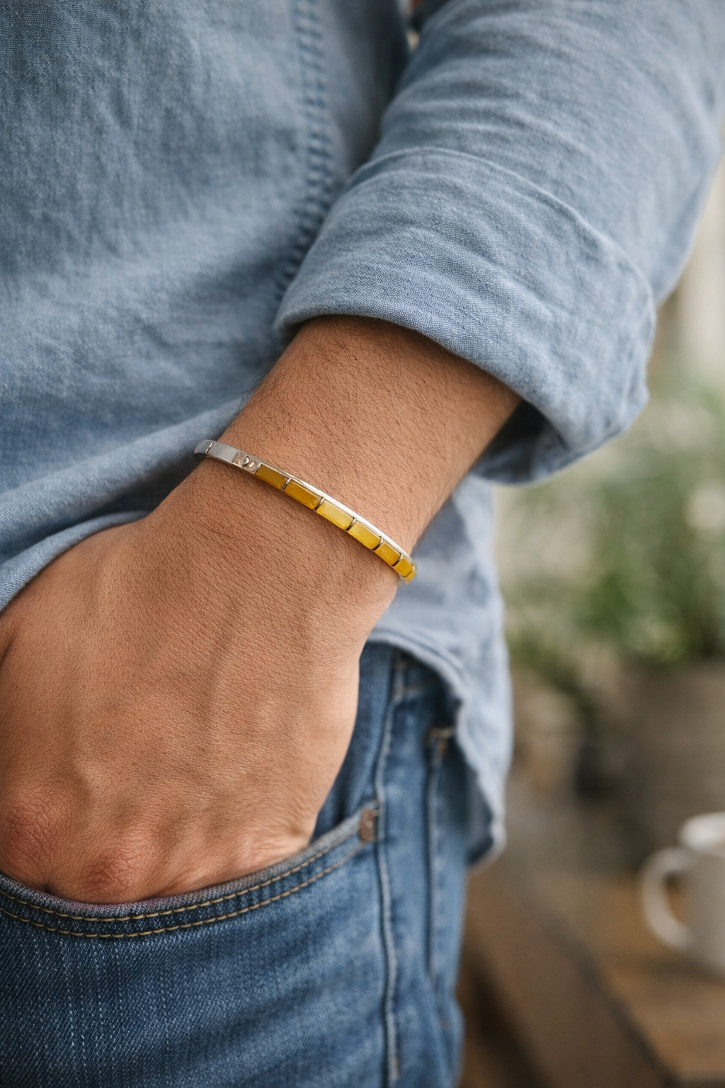 Cylinders Silver Bracelet