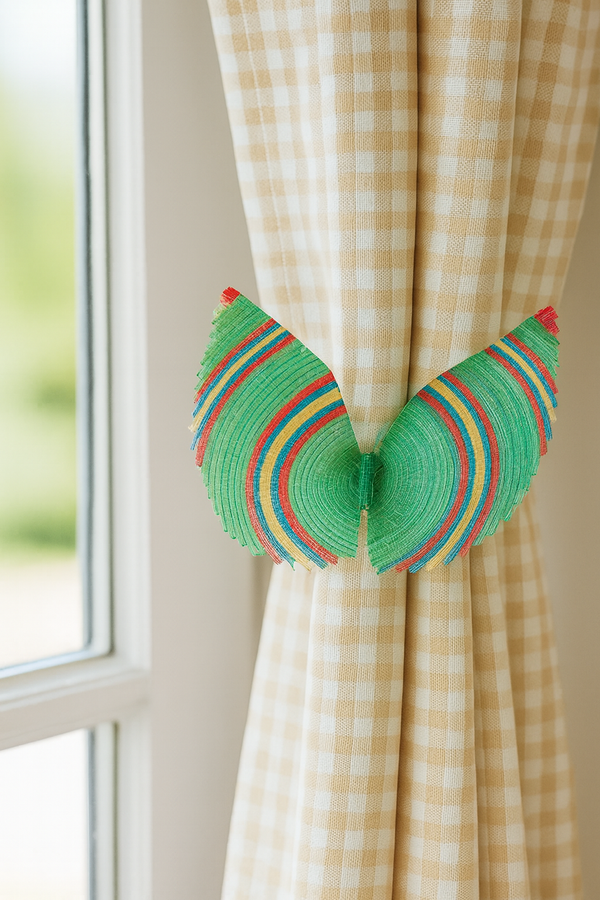 Large Green and Multicolored Mane Butterfly