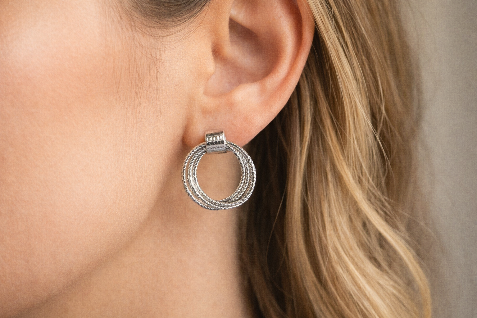 Full Moon Earrings in Sterling Silver