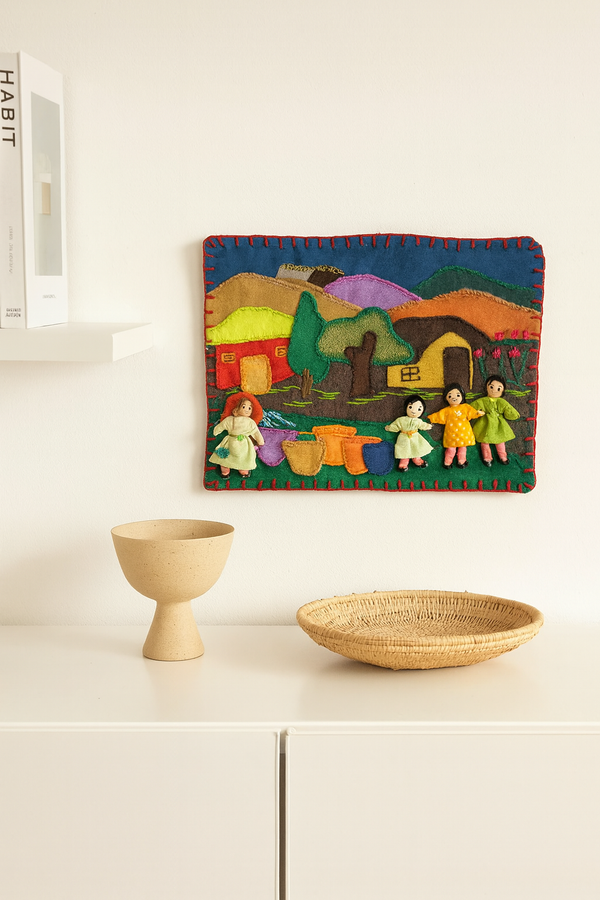 Children for Recycling – Burlap Artwork