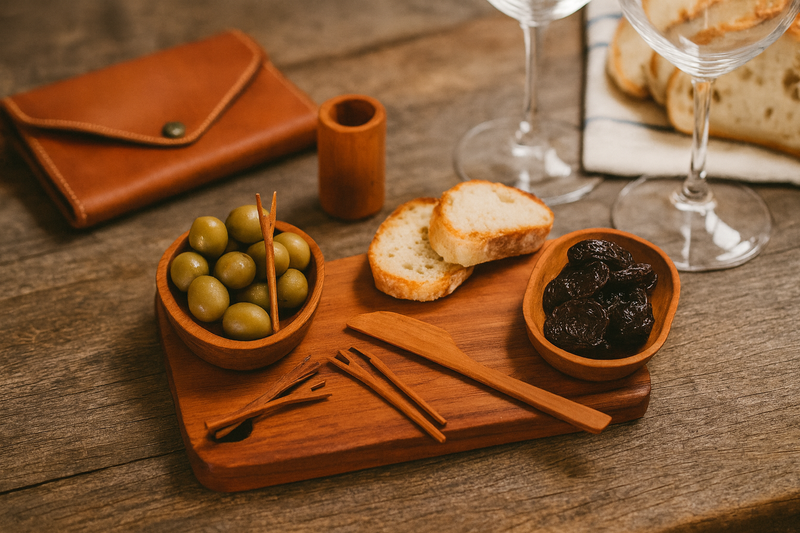 Raulí wood appetizer set