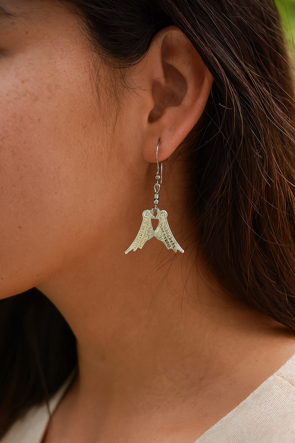 Mapuche silver bird earrings