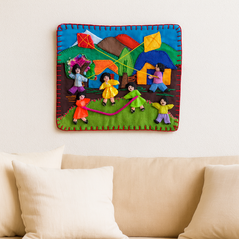 Burlap Children Playing