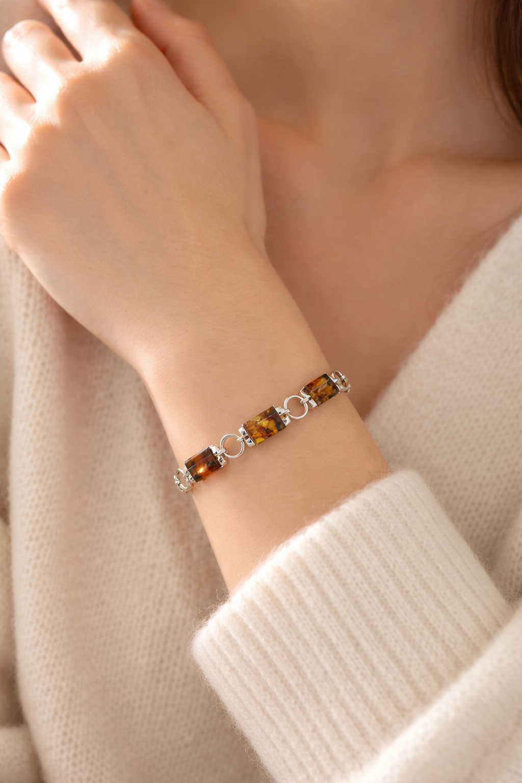 Sterling Silver Bricks Bracelet