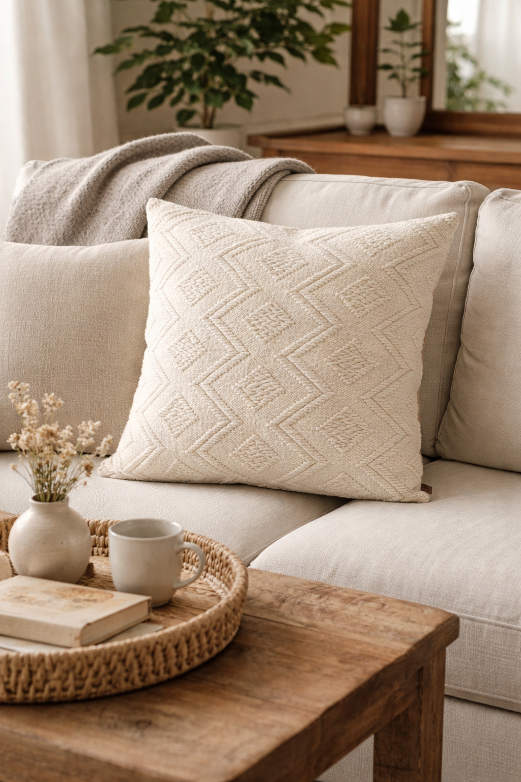 Wool Ivory Pillow Cover