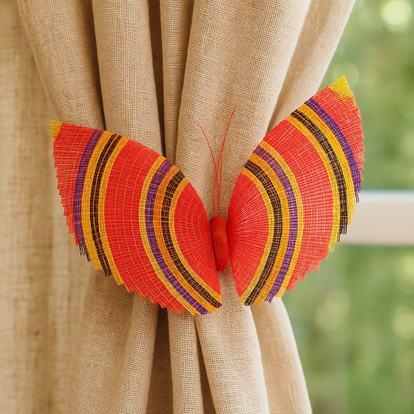 Large Red and Multicolored Mane Butterfly