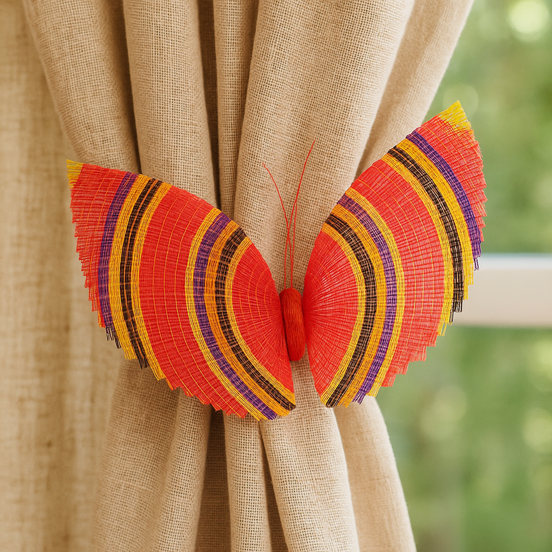 Large Red and Multicolored Mane Butterfly