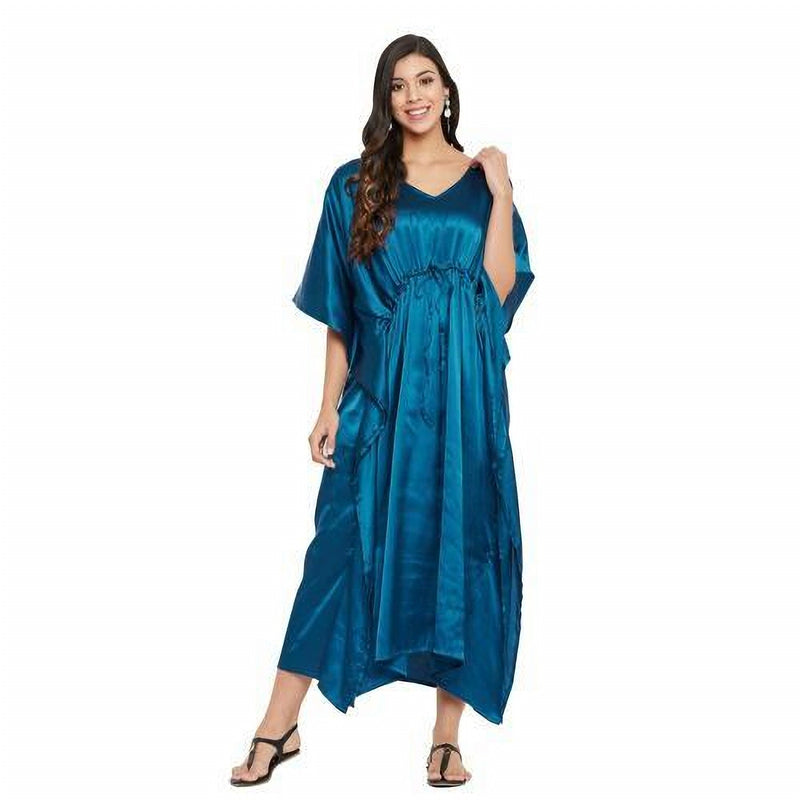 Satin Kaftan Maxi Summer Dress