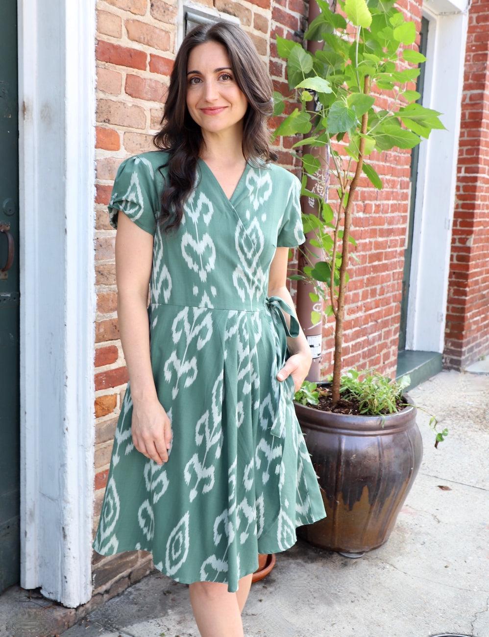 Khadra Organic Cotton Wrap Dress - Passion Lilie