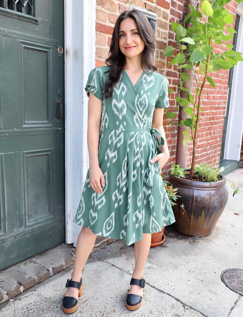 Khadra Organic Cotton Wrap Dress - Passion Lilie