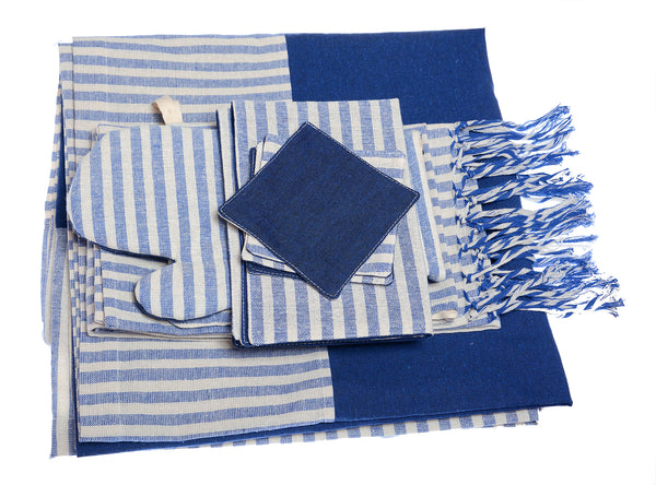 Blue Tablecloth Kit with White Tassels