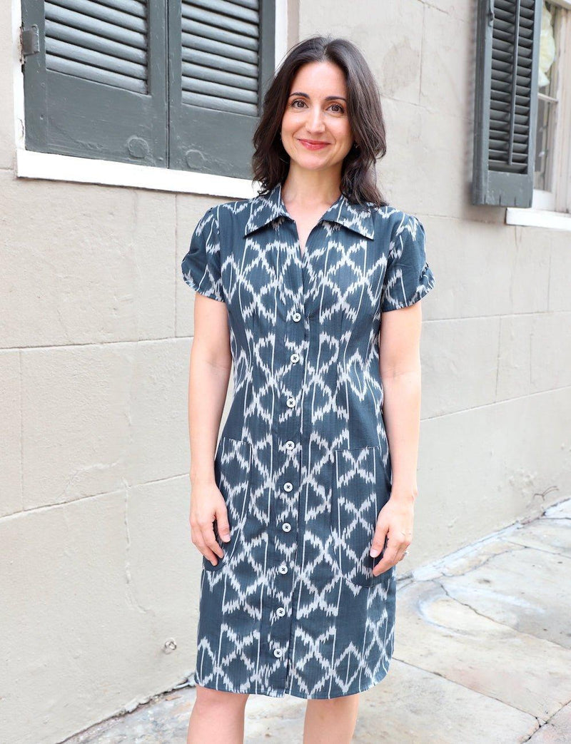 Laila Organic Button Dress - Passion Lilie