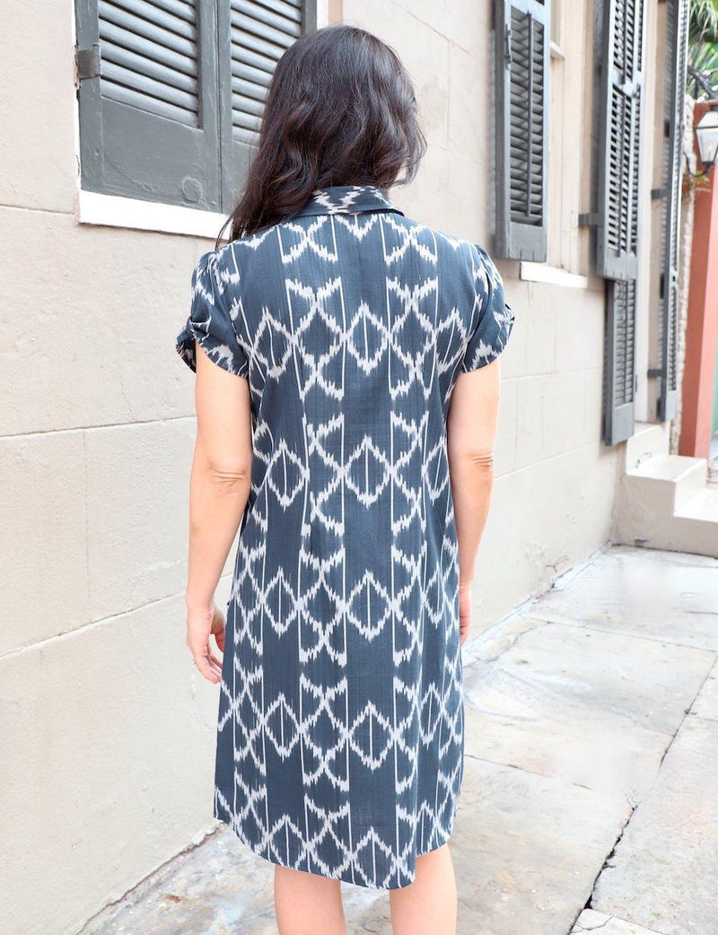 Laila Organic Button Dress - Passion Lilie