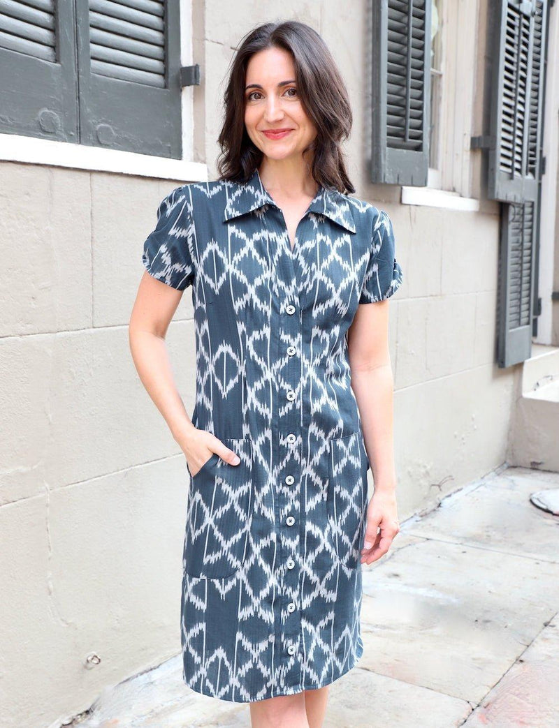 Laila Organic Button Dress - Passion Lilie