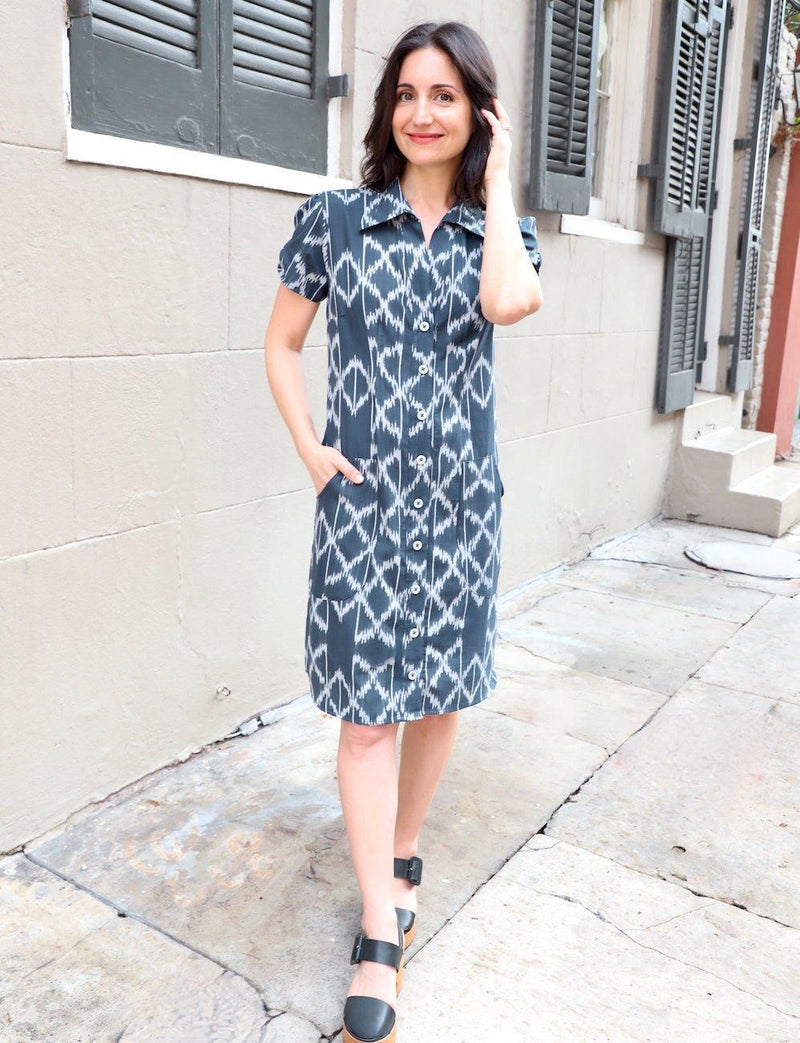 Laila Organic Button Dress - Passion Lilie