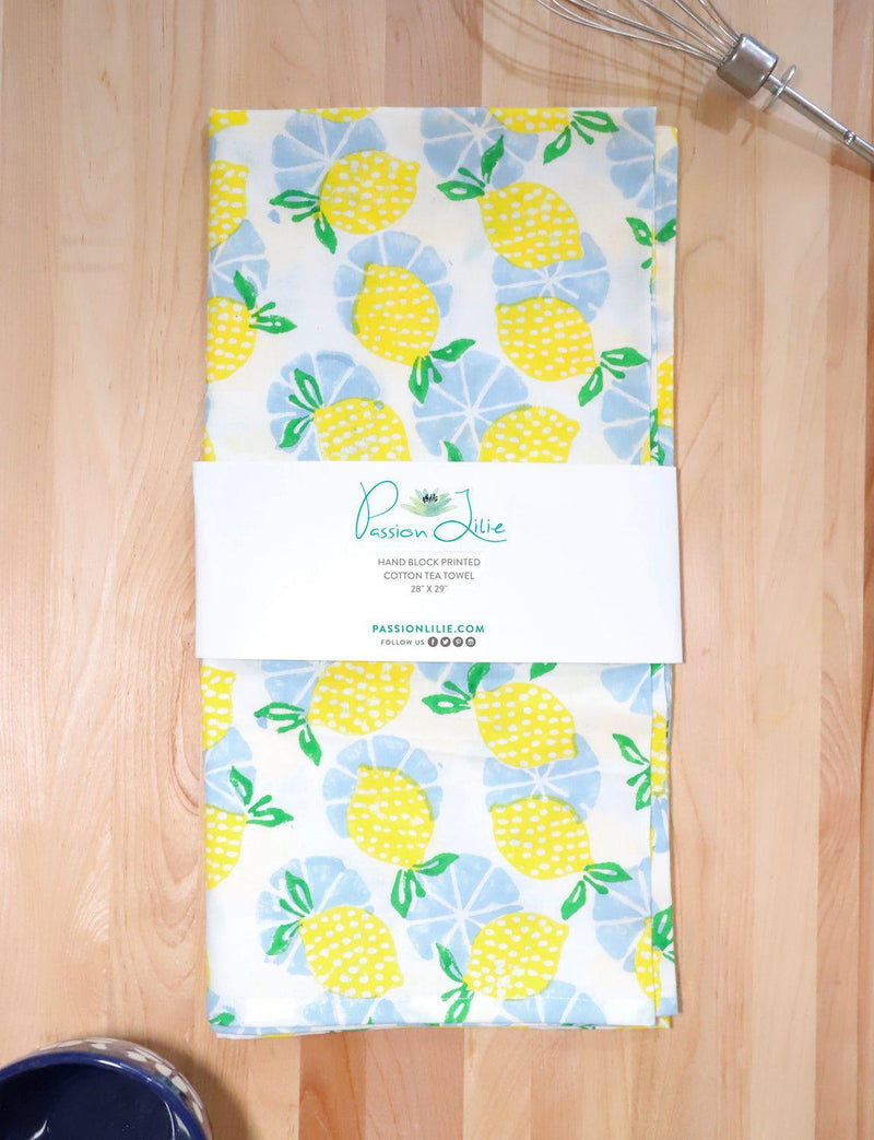 Lemon Cotton Tea Towel - Passion Lilie