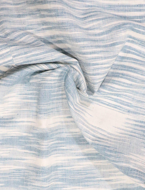 Light Blue Handwoven Cotton Fabric by the Yard - Passion Lilie