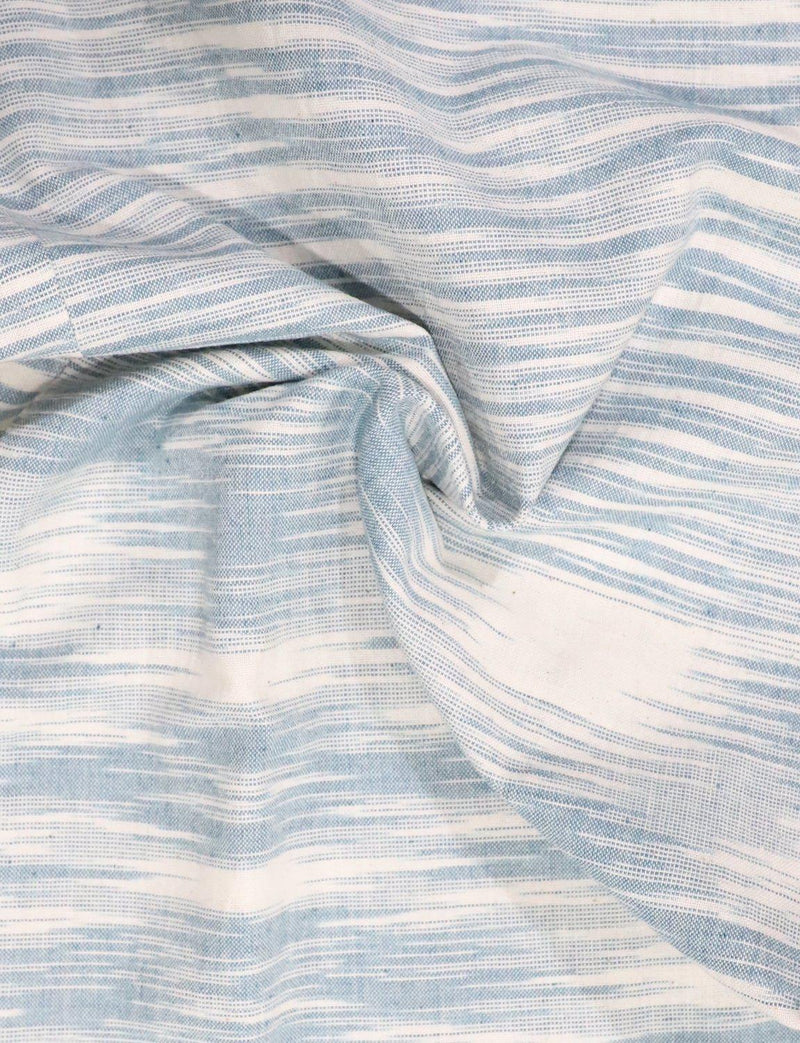 Light Blue Handwoven Cotton Fabric by the Yard - Passion Lilie