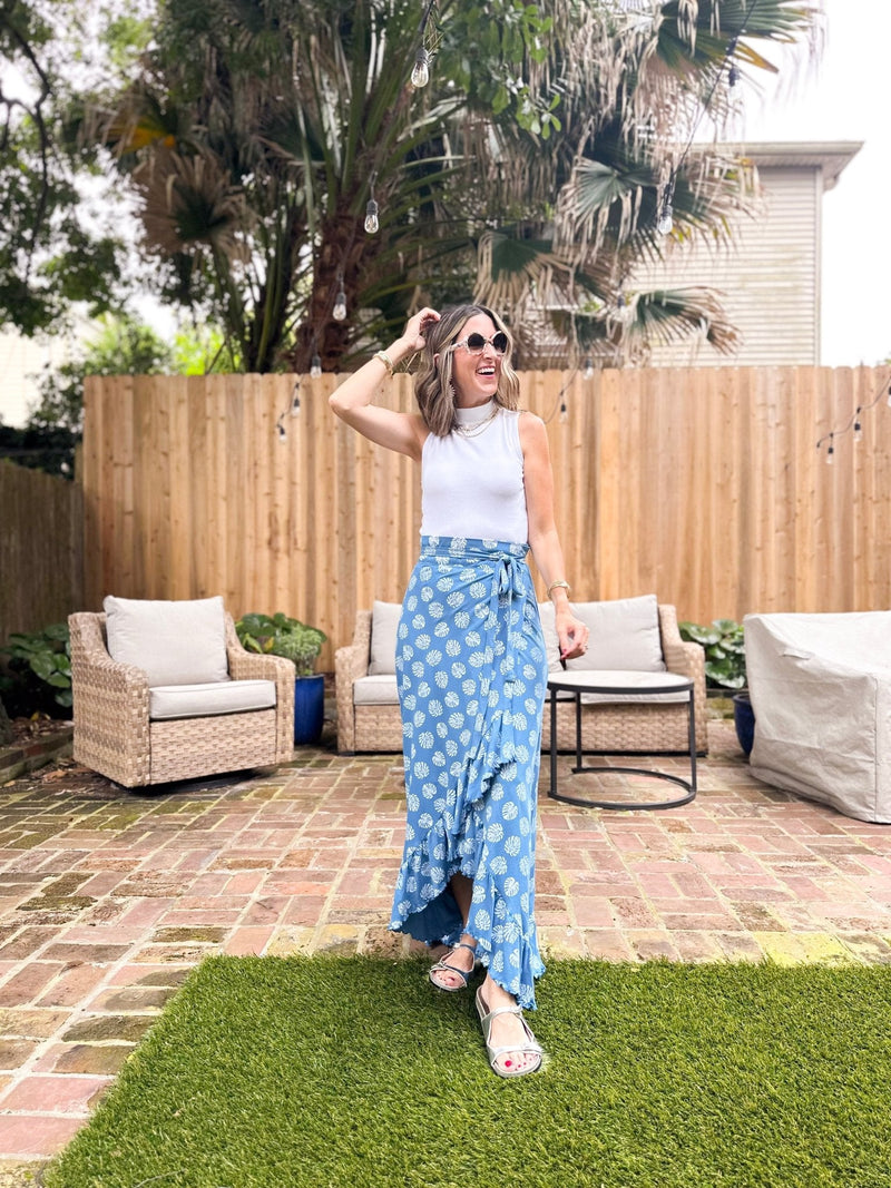 Monstera Organic Cotton Wrap Skirt - Passion Lilie