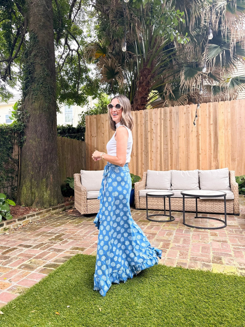 Monstera Organic Cotton Wrap Skirt - Passion Lilie