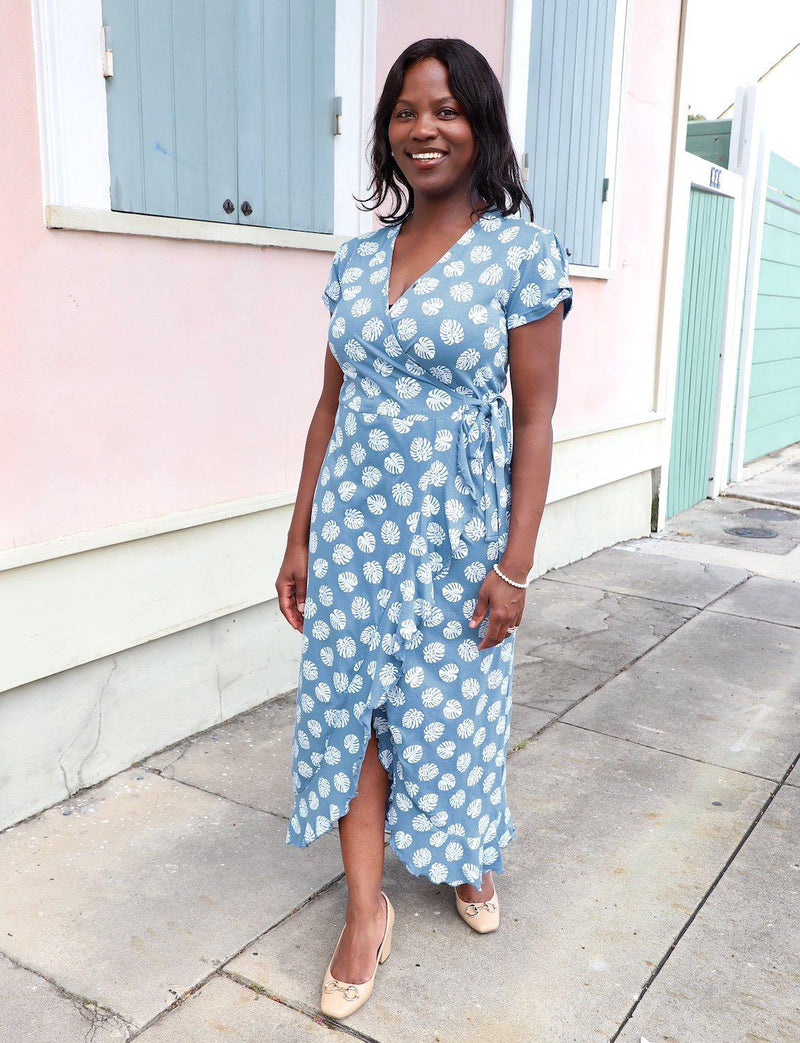 Monstera Organic Wrap Dress - Passion Lilie