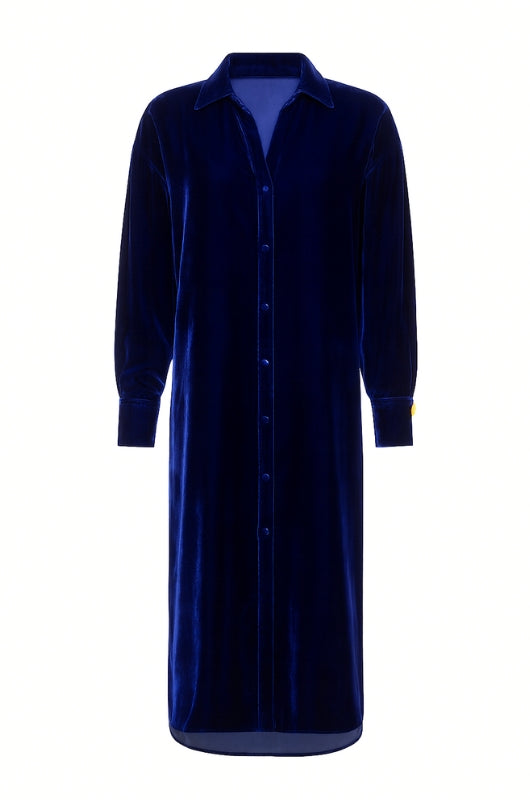 Ginny Silk Velvet Shirt Dress