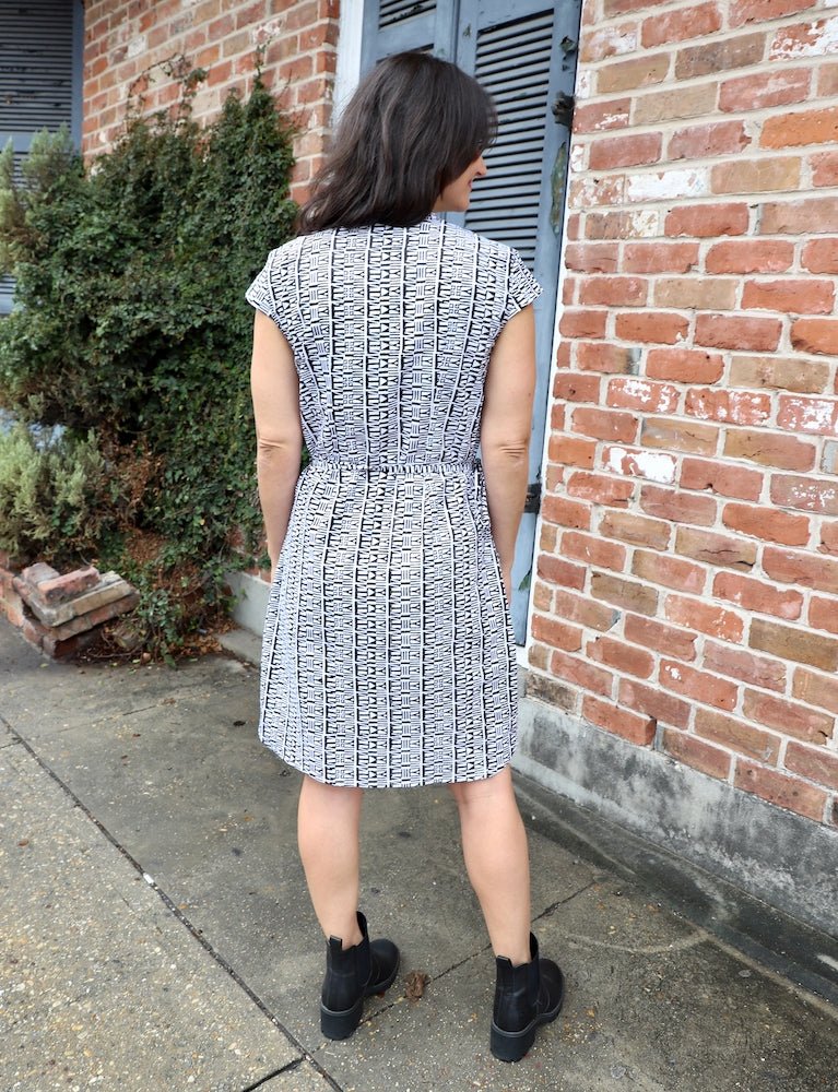 Noir et Blanc Organic Cotton Button Dress - Passion Lilie