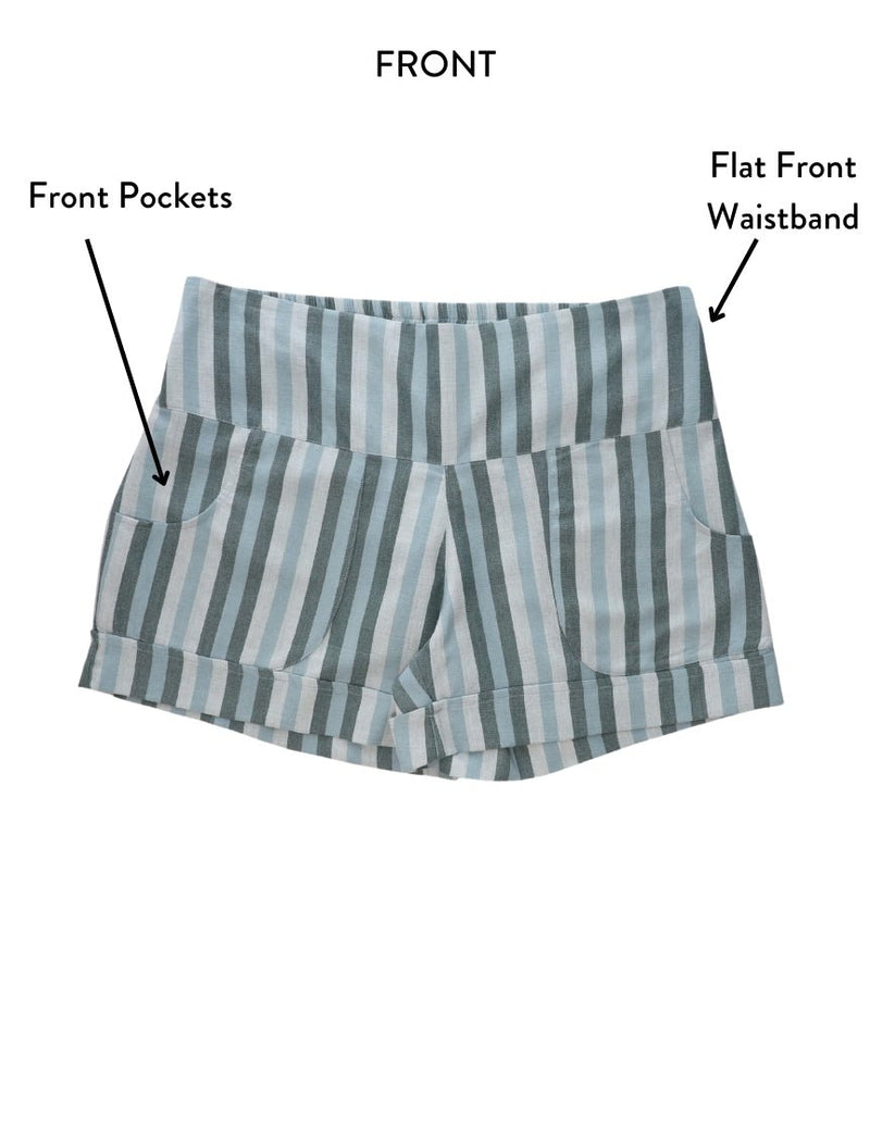 Ocean Stripes Organic Cotton Shorts - Passion Lilie