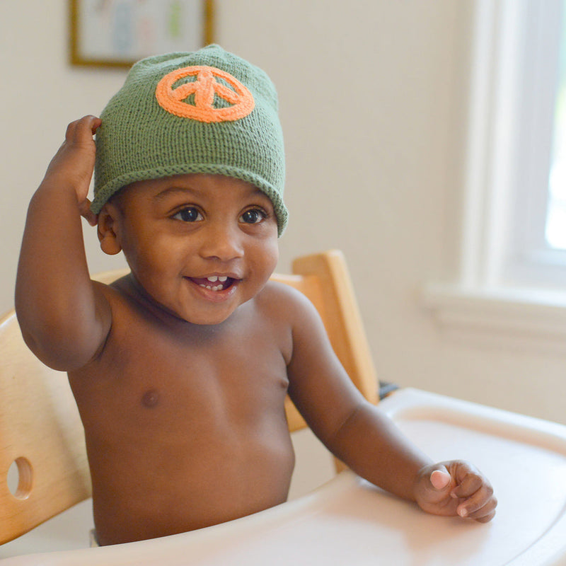 Organic Peace Hat - Baby Beanie