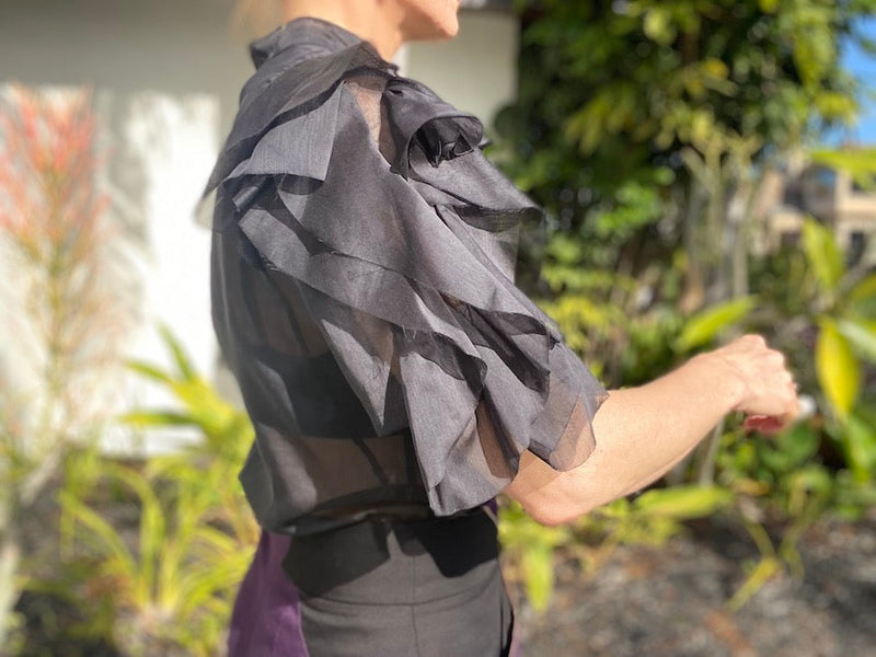 Woman's ruffle sleevet top.