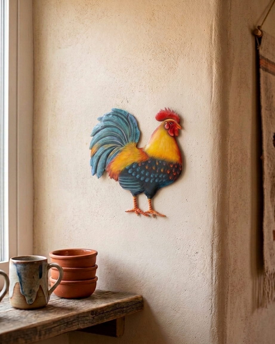 Colorful Rooster Metal Art
