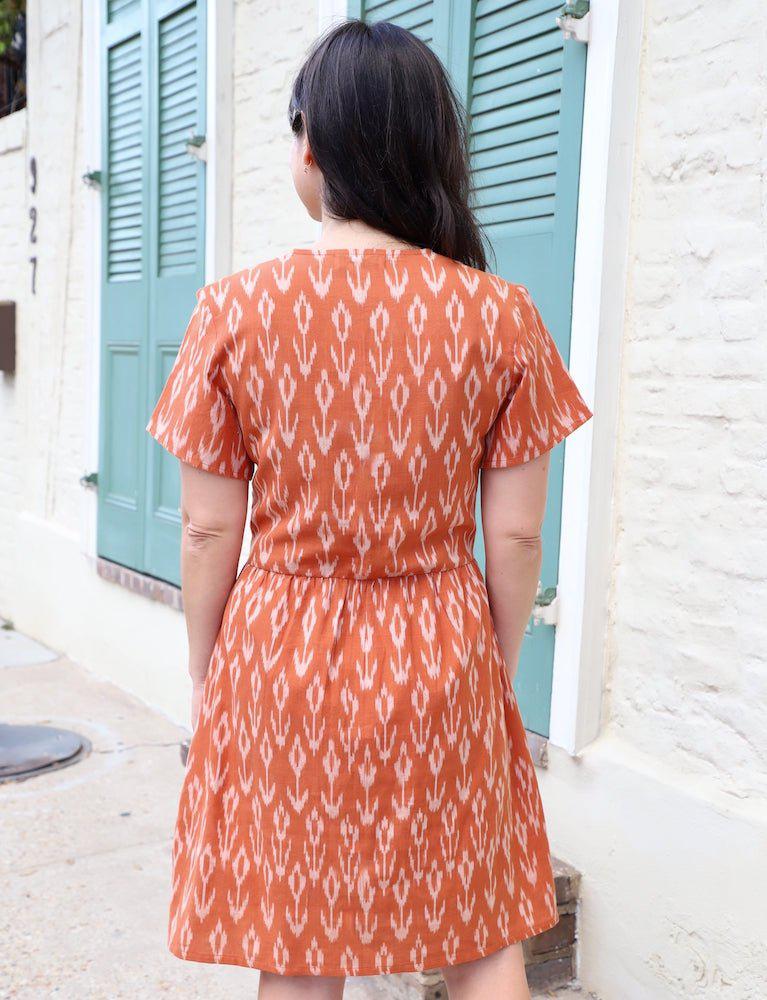 Pumpkin Spice Organic Cotton Button Dress - Passion Lilie