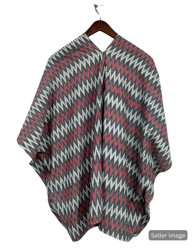 Red Zig Zag Poncho : Pre - Loved - Passion Lilie