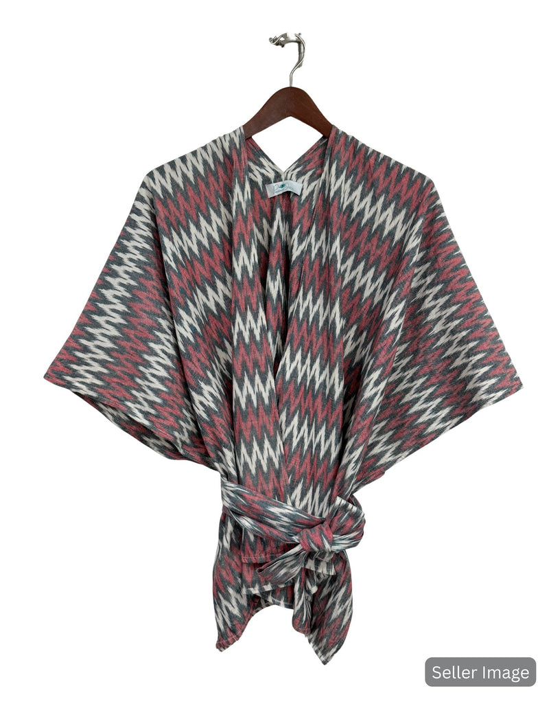 Red Zig Zag Poncho : Pre - Loved - Passion Lilie