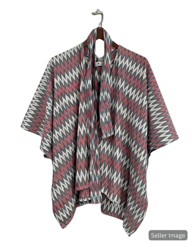 Red Zig Zag Poncho : Pre - Loved - Passion Lilie