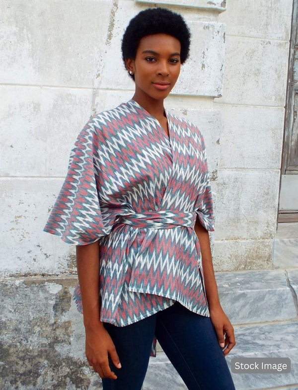 Red Zig Zag Poncho : Pre - Loved - Passion Lilie