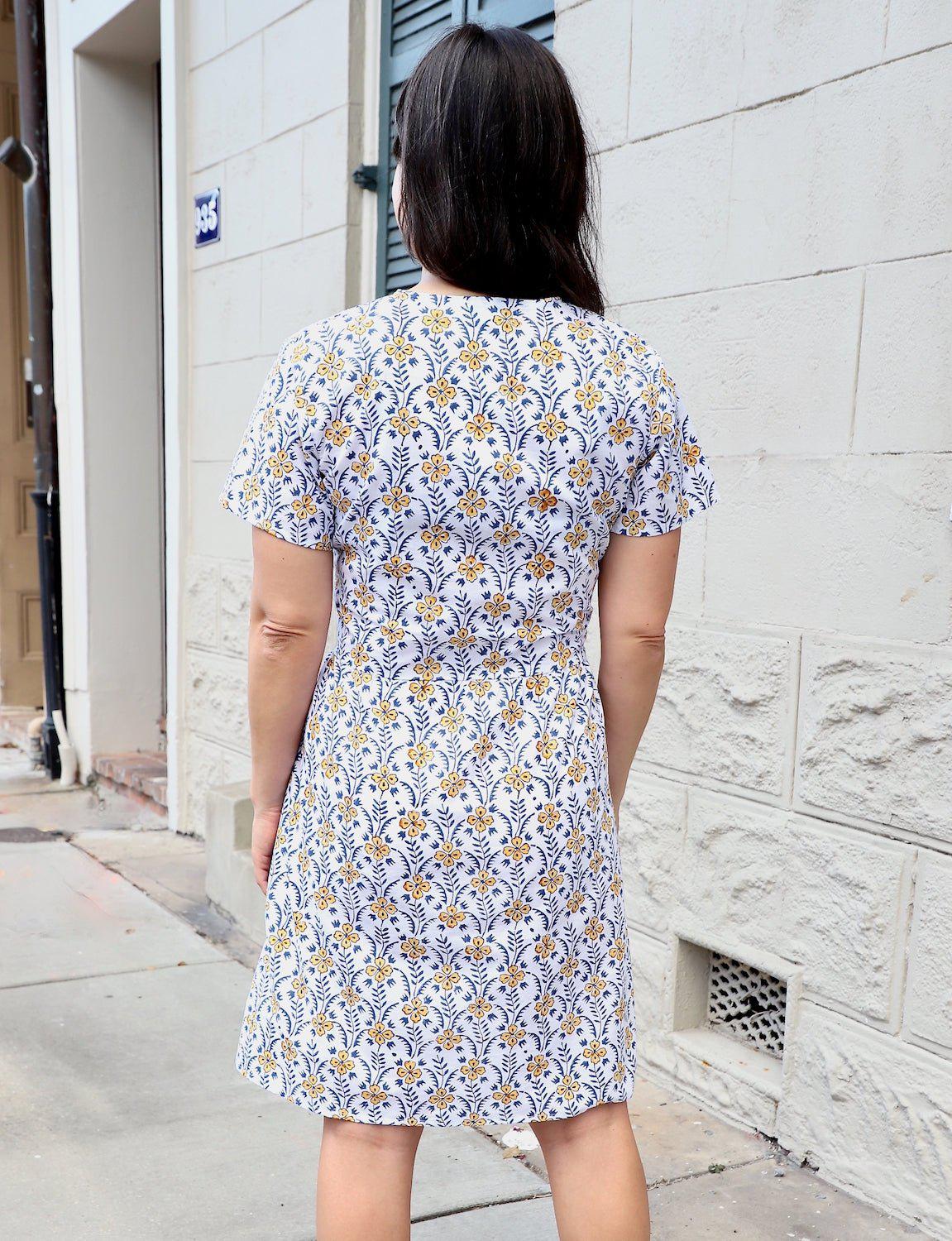 Retro Floral Organic Cotton Button Dress - Passion Lilie
