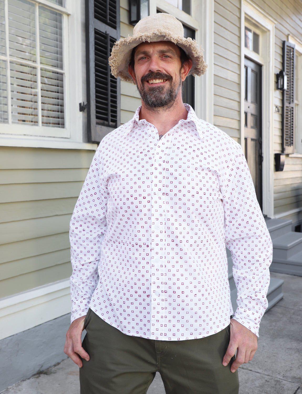 Rohit Organic Cotton Men's Button Down Shirt - Passion Lilie