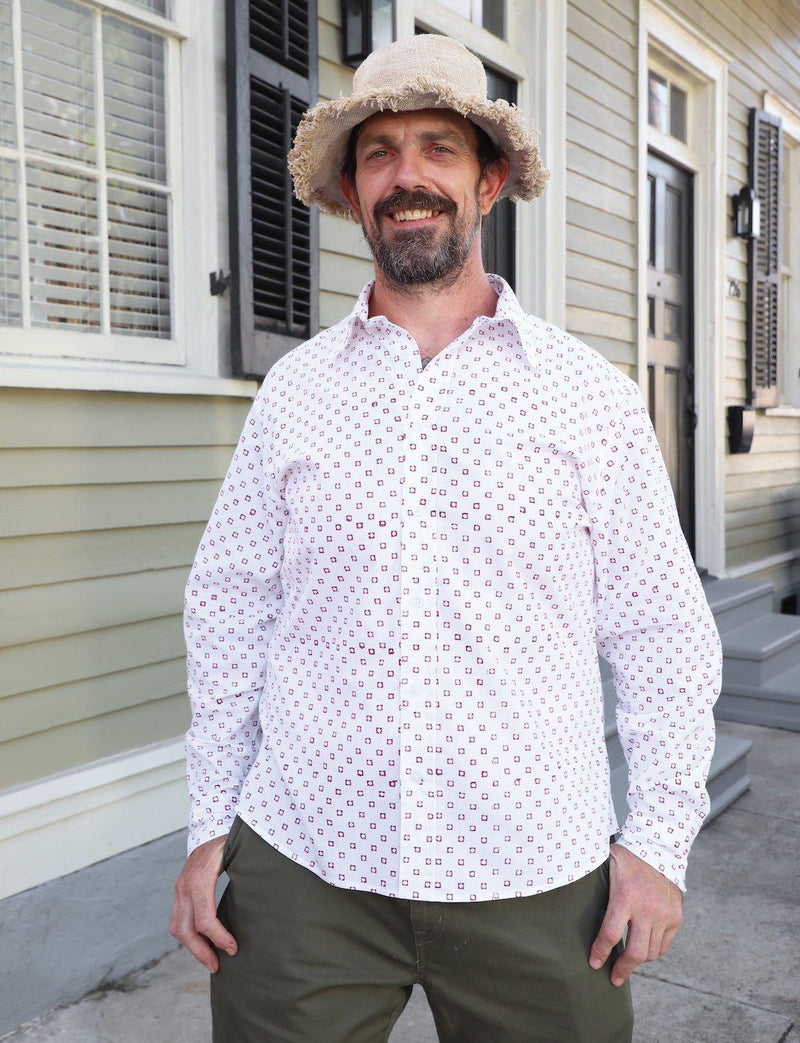 Rohit Organic Cotton Men's Button Down Shirt - Passion Lilie