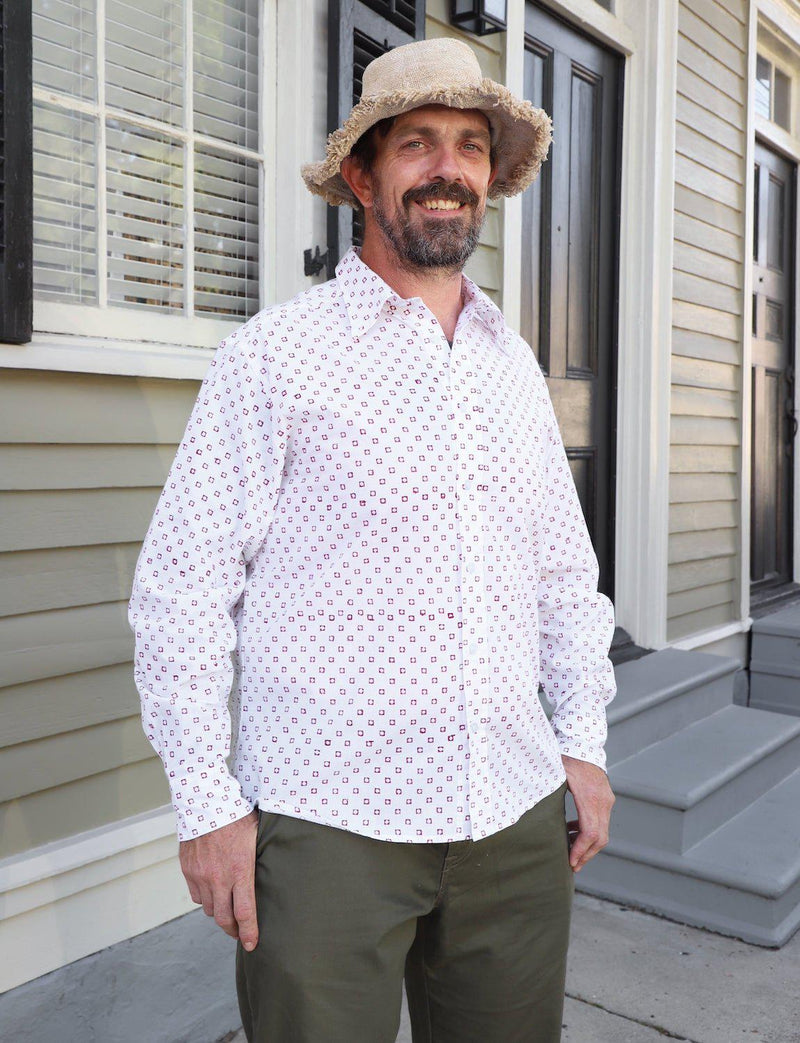 Rohit Organic Cotton Men's Button Down Shirt - Passion Lilie